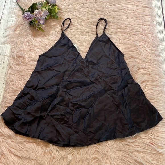 MES Demoiselles Black V Neck Leop Slip Tank Top sz 38 - Picture 9 of 9